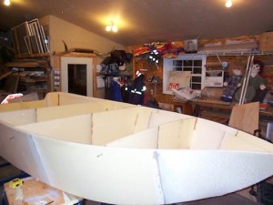 Bulkheads tacked in place