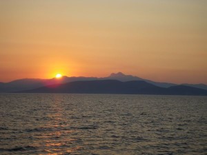 Sunrise near the end of Evia 