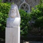 Bust surrounded by lime trees